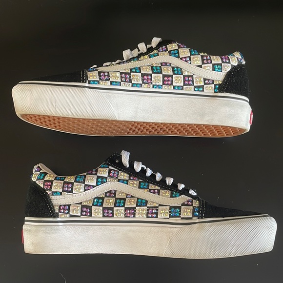 Vans Old Skool Primary Check with Custom Crystals - Picture 7 of 12